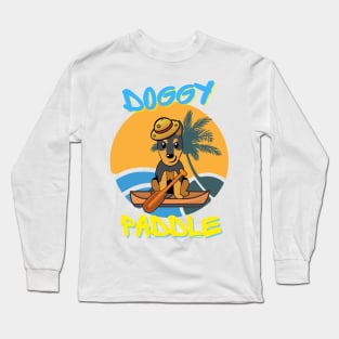 Alsatian doing the doggy paddle on a boat Long Sleeve T-Shirt